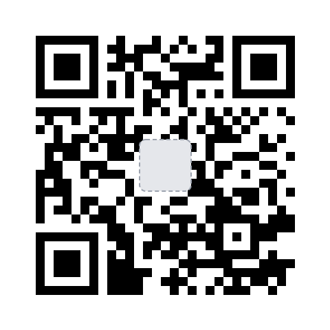 Error correction level L QR code with a gray square covering 4% of the code area at its center, the largest square jsQR still read