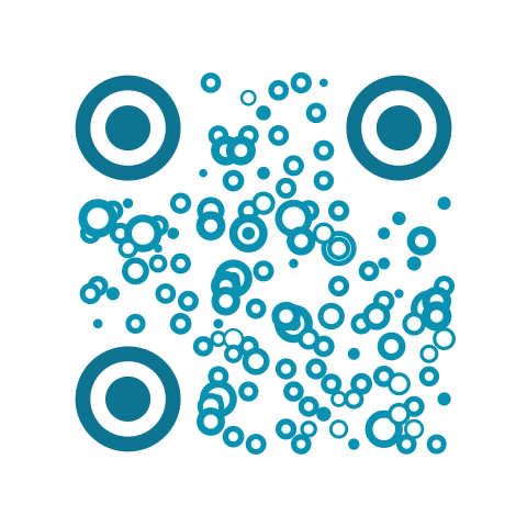 Bubbles artistic QR code style rendering the link link2qr.com