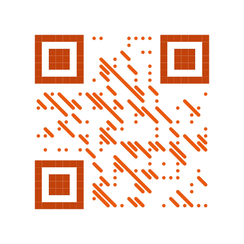 Diagonal artistic QR code style rendering the link link2qr.com